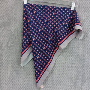 VINUCHI Scarf Square Unisex Blue Red Nautical navy